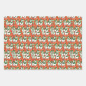 Norwegischer Weihnachtssüßer Roter Karierter Schne Geschenkpapier Set (Vorderseite 3)