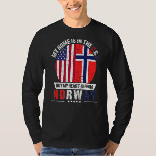 Norwegisches amerikanisches Patriot Herz ist aus N T-Shirt
