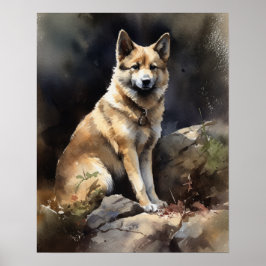 Norwegisches Buhund Hund Art Print Poster