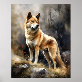 Norwegisches Buhund Hund Art Print Poster