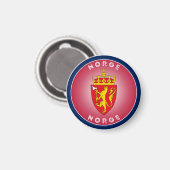 Norwegisches Coat of Arms Circle Shape Magnet (Vorderseite/Rückseite)