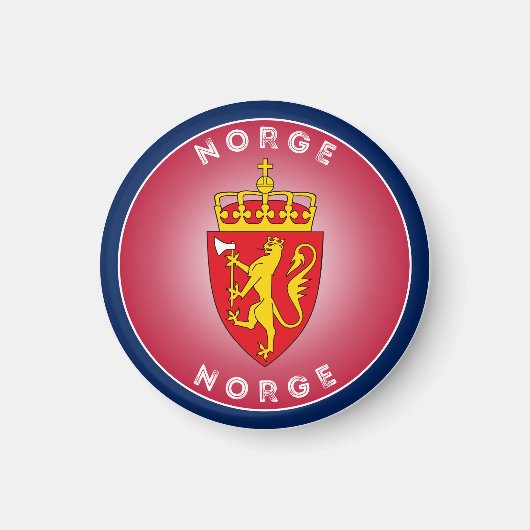Norwegisches Coat of Arms Circle Shape Magnet (Vorne)