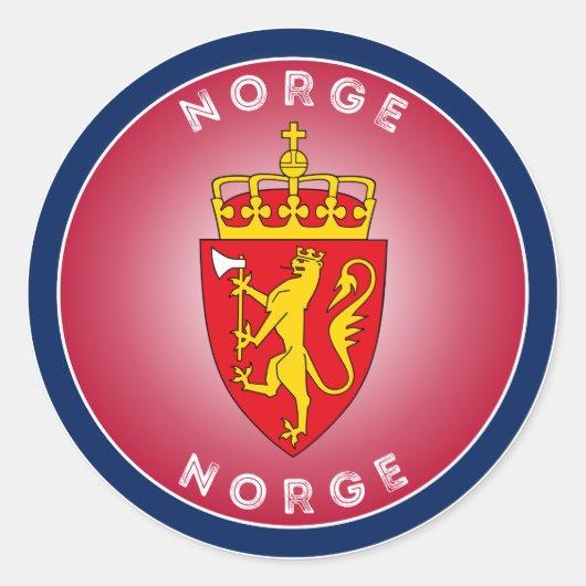 Norwegisches Coat of Arms Circle Shape Runder Aufkleber (Vorderseite)