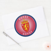 Norwegisches Coat of Arms Circle Shape Runder Aufkleber (Umschlag)