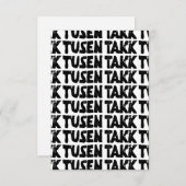 Norwegisches "Danke" Schwarz-Weiß-Lino-Schnitt Dankeskarte (Vorne/Hinten)