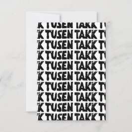 Norwegisches "Danke" Schwarz-Weiß-Lino-Schnitt Dankeskarte