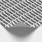 Norwegisches "Danke" Schwarz-Weiß-Lino-Schnitt Geschenkpapier (Ecke)