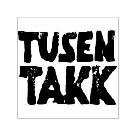 Norwegisches "Danke" Schwarz-Weiß-Lino-Schnitt Permastempel