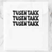 Norwegisches "Danke" Schwarz-Weiß-Lino-Schnitt Rechteckiger Aufkleber (Tasche)