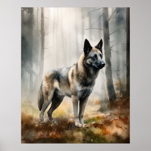 Norwegisches Elkhound Dog Art Print Poster