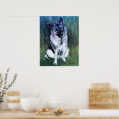 Norwegisches Elkhound-Dog-Portrait Poster (Küche)