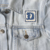 Norwegisches Erbe Monogramm-Blau Button (Beispiel)