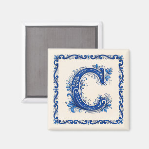Norwegisches Erbe Monogramm-Blau Magnet