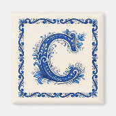 Norwegisches Erbe Monogramm-Blau Magnet (Vorne)
