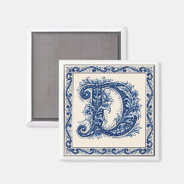 Norwegisches Erbe Monogramm-Blau Magnet