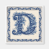 Norwegisches Erbe Monogramm-Blau Magnet (Vorne)