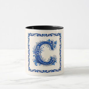 Norwegisches Erbe Monogramm-Blau Tasse