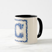 Norwegisches Erbe Monogramm-Blau Tasse (VorderseiteRechts)