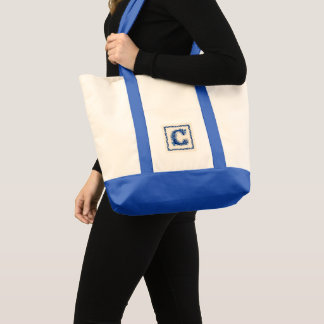Norwegisches Erbe Monogramm-Blau Tragetasche