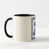 Norwegisches Erbe Rosemaling Monogramm-Blau Tasse (Links)