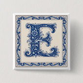 Norwegisches Erbgut Monogramm-Blau Button (Vorderseite)