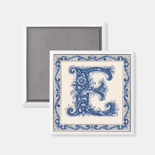 Norwegisches Erbgut Monogramm-Blau Magnet