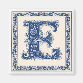Norwegisches Erbgut Monogramm-Blau Magnet (Vorne)