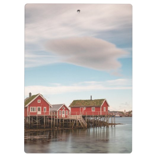 Norwegisches Fischerdorf Klemmbrett (Rückseite)