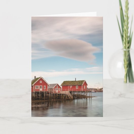 Norwegisches Fischerdorf Lofoten Karte (Vorderseite)