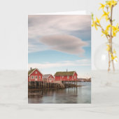 Norwegisches Fischerdorf Lofoten Karte (Gelbe Blume)