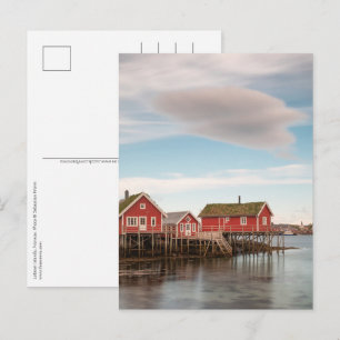 Norwegisches Fischerdorf Lofoten Postkarte