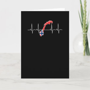 Norwegisches Flag-Heartbeat Karte
