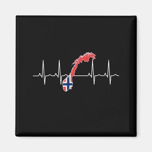 Norwegisches Flag-Heartbeat Magnet (Vorne)