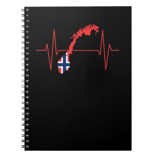 Norwegisches Flag-Heartbeat Notizblock (Vorderseite)