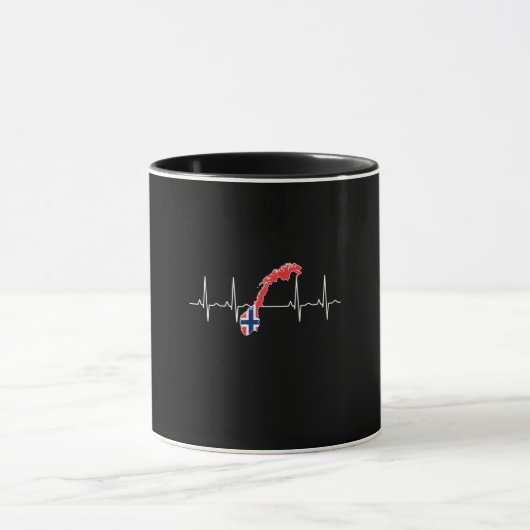 Norwegisches Flag-Heartbeat Tasse (Zentrum)