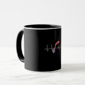 Norwegisches Flag-Heartbeat Tasse (Vorderseite Links)