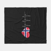Norwegisches Flaggen-Heartbeat Fleecedecke (Vorderseite (Horizontal))