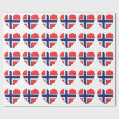 Norwegisches Flaggen-Herz von Geschenkpapier (Flach)