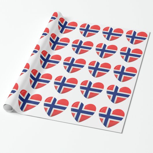 Norwegisches Flaggen-Herz von Geschenkpapier (Ungerollt)