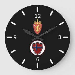 Norwegisches Flaggenemblem Großuhr Große Wanduhr