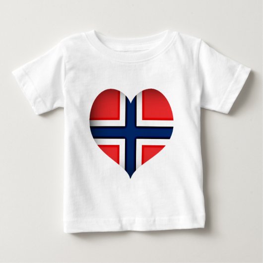 Norwegisches Flaggenherz Baby T-shirt (Vorderseite)