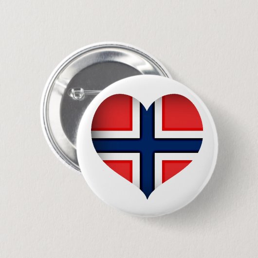 Norwegisches Flaggenherz Button (Vorne & Hinten)