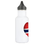 Norwegisches Flaggenherz Edelstahlflasche (Links)