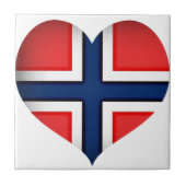 Norwegisches Flaggenherz Fliese (Vorderseite)
