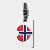 Norwegisches Flaggenherz Gepäckanhänger (Vorderseite vertikal)
