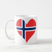 Norwegisches Flaggenherz Kaffeetasse (Links)