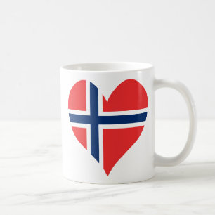 Norwegisches Flaggenherz Kaffeetasse