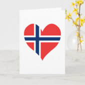 Norwegisches Flaggenherz Karte (Gelbe Blume)