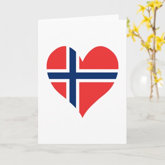 Norwegisches Flaggenherz Karte (Gelbe Blume)