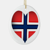 Norwegisches Flaggenherz Keramikornament (Rechts)